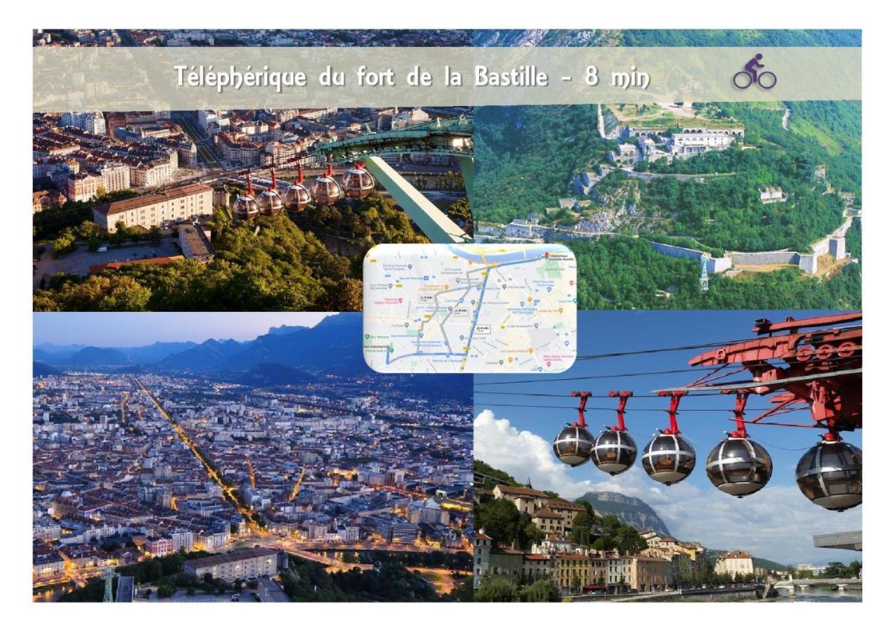 Le 62 - Spacieux T2 Avec Jardin, Parking & Tramway Grenoble Luaran gambar
